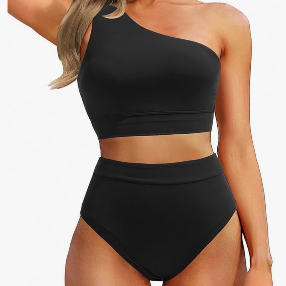 Black One-Shoulder Bikini‎ Set Size Small
